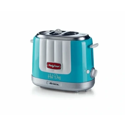 Image de Ariete 206 Hot Dog Maker Party Time, Maker, 650 W, 5 niveaux de cuisson, 4 espaces éjection automatique, bleu clair
