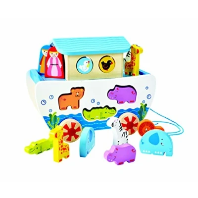 Image de Hape E8049 Wooden Pull A Long Noah&#039;s Ark Toy