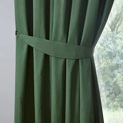 Image de Fusion Dijon Pair Of Curtain Tiebacks in Bottle Green,26&quot; x 4&quot;