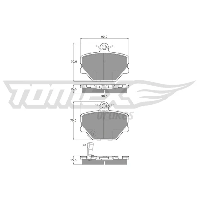 Image de TOMEX brakes TX 15 07 Jeu de plaquettes frein Essieu avant avec indicateur d&#039;usure SMART: Fortwo II Coupe, I City Coupe