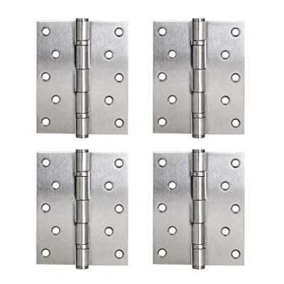 Image de LOOTICH Charnières à Bout Paumelle Visser Acier Inox Roulement Billes Charnière 127 x 102mm pour Portes Intérieures Recouvrement Jusqu&#039;à 120kg (4 Pièces)