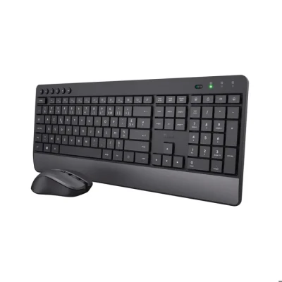 Image de Trust Trezo Ensemble Clavier Souris sans Fil, Configuration AZERTY Français, Conception Durable, Silencieux et Ergonomique, Batterie Longue Durée 48 Mois, 2.4 GHz, PC, Portable, Ordinateur