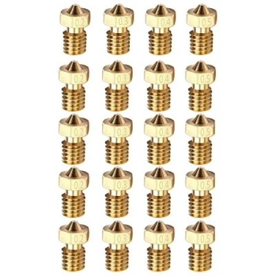 Image de DollaTek 20 PCS M6 3.0mm 3D Imprimante 0.2mm 0.3mm 0.4mm 0.5mm Extrudeuse Laiton Tête D&#039;impression (5 pcs/chaque taille)
