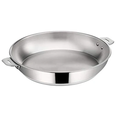 Image de Lagostina Salvaspazio Poêle en Acier Inoxydable 18/10 Ø 26 cm, Casserole Induction, Gaz et Four jusqu&#039;à 250 C, Empilable Simple à Ranger, Fond Lagotherm 3 Couches, Poignées avec Supports Rivetés