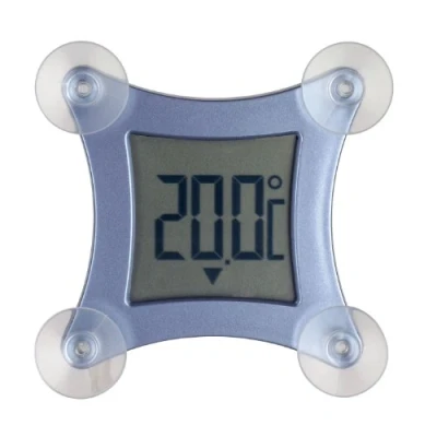 Image de TFA Dostmann Thermomètre de fenêtre numérique Poco, 30.1026, avec ventouses, température extérieure, résistant aux intempéries, Tendance température, Bleu métallique