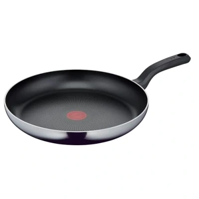 Image de Tefal D52608 Resist Poêle à frire, 32 cm, avec revêtement antiadhésif en titane, indicateur de température, signal thermique, nettoyage facile, technologie Flame Protect, noire