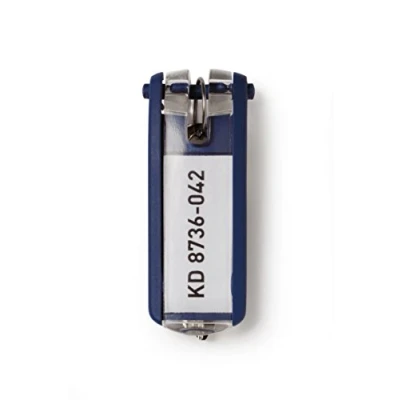 Image de Durable 195707 Key Clip Porte Clés avec Étiquette Personnalisable pour Armoire à Keybox, Bleu Foncé (Lot de 6)