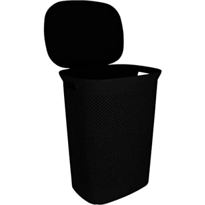 Image de Koopman Panier à linge avec couvercle, capacité 35 litres, noir