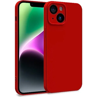 Image de MyGadget Coque Compatible avec Apple iPhone 14 Case TPU Souple &amp; Soft Doublure Microfibre Cover Protection Extra Fine Légère Rouge