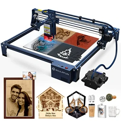 Image de SCULPFUN S30 Pro Max Graveur laser, 20W Puissance de sortie avec air assist automatique, précision gravure 0,005 mm, découpe laser CNC Métal Acrylique Bois