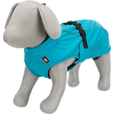 Image de MANTEAU de PLUIE VIMY, M 50 CM, TURQUOISE pour chien avec éléments réfléchissants plus sécurité dans l&#039;obscurité — confortable et ajustable, 680205