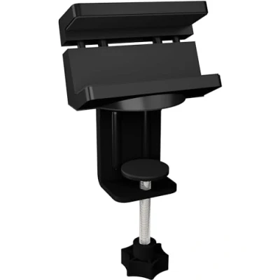 Image de ICY BOX IB MSA106HH Support de concentrateur et multiprise USB pour Gestion des câbles, Utilisation Universelle avec Fixation Rapide grâce à Une Pince Table Guide câble arrière 40 60 mm