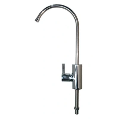 Image de Mini robinet filtre à eau potable col de cygne finition chromée moderne compatible avec tous les systèmes et RO
