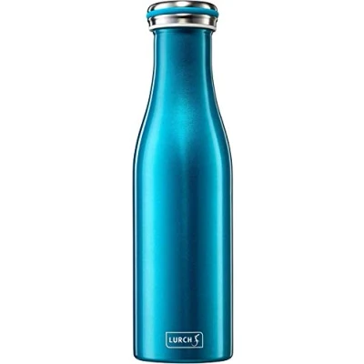 Image de Lurch 240851 Bouteille isotherme à double paroi en acier inoxydable Bleu d&#039;eau 0,5 l