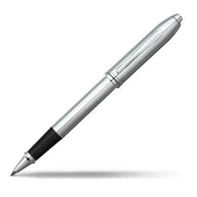 Image de CROSS Townsend chrome poli roller noir convertible / stylo rechargeable Écrin de luxe et recharge noire incluse