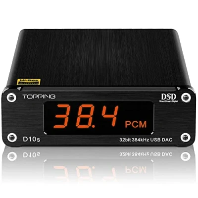 Image de Topping D10s Mini USB DAC CSS XMOS XU208 ES9038Q2M OPA2134 Décodeur amplificateur audio Noir