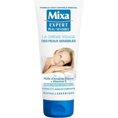 Image de Mixa Expert Peau Sensible la Crème Visage des Peaux Sensibles à l&#039;Huile d&#039;Amande Douce et Vitamine E, 100ml