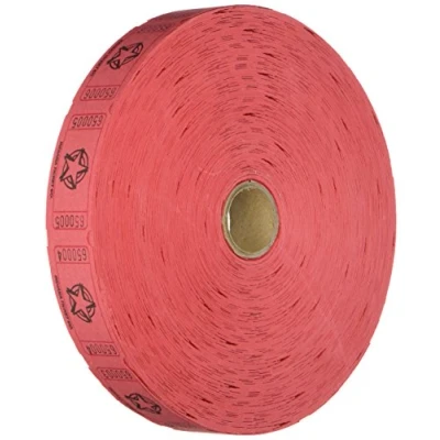 Image de 1 rouleau de tickets tombola numérotés consécutivement 2000 Red Star