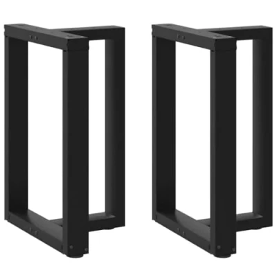 Image de vidaXL Pieds de table à manger forme T 2 pcs noir 60x35x(72 73) cm, pied table, en métal, 4013052