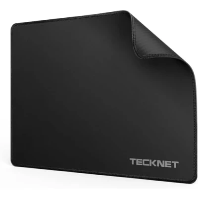 Image de TECKNET Tapis de Souris, 27x21 cm Souris Gamer Mousepad avec Base en Caoutchouc Imperméable et Antidérapante pour PC Bureau, Travail, Jeux, Ordinateur Portable, Ordinateur, Maison Noir