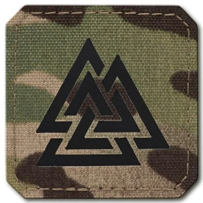 Image de M Tac Valknut Moral Patches Tactique Militaire Lazer Cut Viking Norse, Camo Black