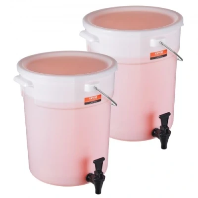 Image de VEVOR Distributeur de Boissons 2 PCs Grande Capacité 19 L, Fontaine à Eau avec Robinet et Couvercle, en Plastique, Distribution Jus Limonade Thé Glacé, pour Restaurants, Hôtels, Cafés, Soirées