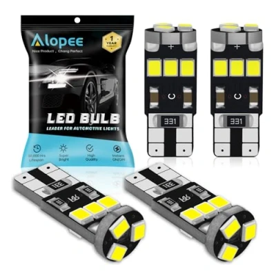 Image de Paquet de 4 T10 194 168 921 450Lums Canbus Sans Erreur LED Lumière 12 V,9 SMD 2835 Ampoule Remplacement pour W5W 2825 Lampes Plaque D&#039;immatriculation Feu Position Latéral(Blanc)