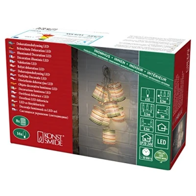 Image de Konstsmide 1479 503 Guirlande Lumineuse Décorative, Plastique, 0.16 W, Blanc, 26 Stränge à 27 LEDs