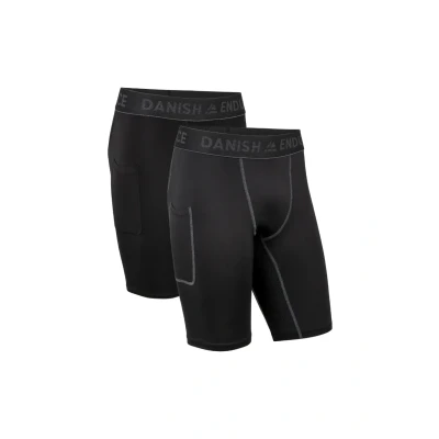 Image de DANISH ENDURANCE Lot de 2 Shorts Compression Homme, Anti Frottements, Sport &amp; Running, Multicouleurs (1x Noir, 1x Noir/Gris), XXL