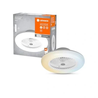 Image de LEDVANCE Smart WiFi LED ventilateur de plafond, rond, blanc, dimmable, vitesse d&#039;air réglable, télécommande incluse, contrôlable via l&#039;application et l&#039;assistant vocal, installation facile