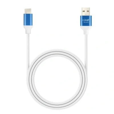Image de Câble USB vers C Fast Charge 3A Synchronisation Longueur 1.5m LinQ Bleu