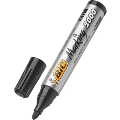 Image de BIC 820915 2000 Permanent Marker 17 mm Bullet 820915, Noir