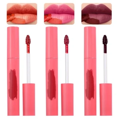 Image de 3 Pcs Lip Tint Stain Peel Off Set Matte Magic Tattoo Liner Highly Pigmented Brillant à LèVres Coloré Rouge