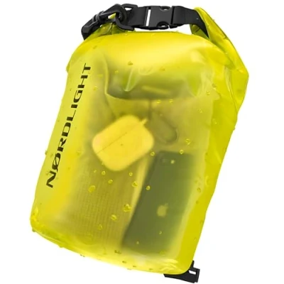 Image de Sac Étanche 15L Dry Bag (Jaune) Imperméable avec Fermeture Roll Top Et Bandoulière Natation, Plage, Canoë, Stand Up Paddle, Plongée