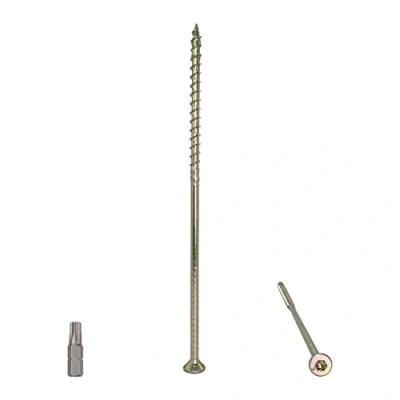 Image de Marcopol Lot de 30 Vis à bois universelles en acier zingué jaune Tête Torx fraisée panneaux d&#039;aggloméré 6,0 x 180 mm