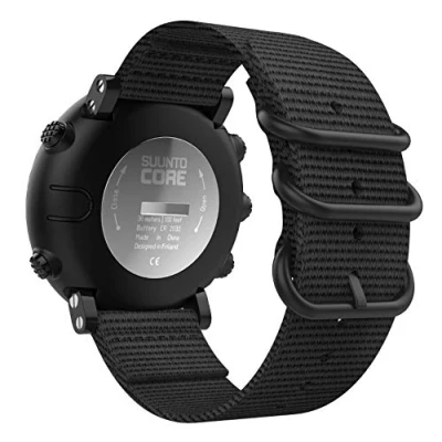 Image de MoKo Bracelet Compatible avec Suunto Core, Bande de Poignet Rechange Ajustable en Nylon Tissé Anneau à Double Boucle pour Core Montre Intelligente Noir