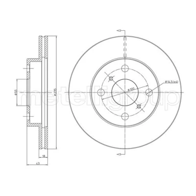 Image de METELLI 23 0552C Disque de frein 235,0 18,0 4 55,0 ventilé peint TOYOTA: Yaris I 3/5 portes, Verso