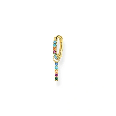 Image de THOMAS SABO Créoles simples avec pierres colorées et pendentifs, taille unique, Argent sterling, Pas de gemme