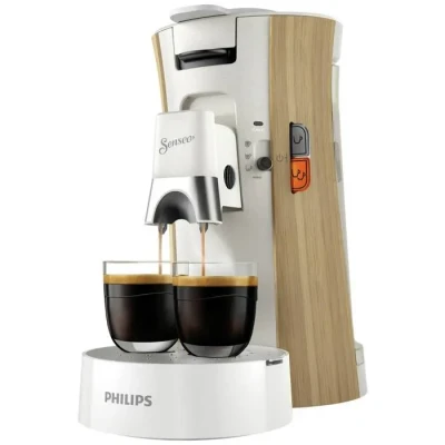 Image de Philips Senseo Select Machine à café dosettes, Intensity Plus, fonction mémo pour 3 spécialités de café, Crema produit respectueux l&#039;environnement, avec 37% plastique biosourcé, blanc