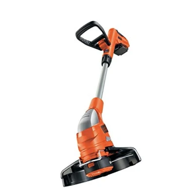 Image de BLACK+DECKER Coupe Bordures Sans Fil 18V, Electrique 23 cm avec Batterie 2 Ah, Vitesses, Tête Pivotante 180, Tube Télescopique et Poignée, GLC1823L20 QW Orange/Noir