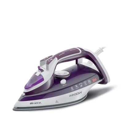 Image de Fer à vapeur Ariete 6243 2200W plat, Semelle céramique, Effet pressing 140 gr/min, 2200 W, Réservoir 320 ml, Blanc/Violet