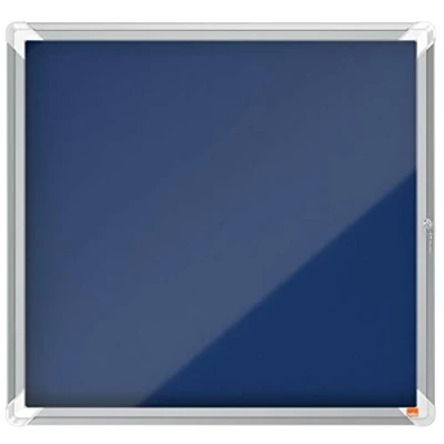 Image de Nobo Premium Plus, Vitrine d&#039;Affichage Tableau Feutre Verrouillable, 6 x A4, Bleu, 1902555