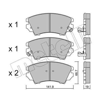 Image de Kit de plaquettes frein, frein à disque METELLI 22 0842 0