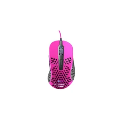Image de Xtrfy M4 RGB, souris filaire de gaming ultra légère, conception ergonomique pour droitiers, capteur 3389 Pixart, rétro éclairage RGB réglable, Pink Edition
