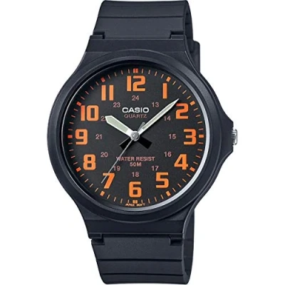 Image de Casio Montre Quartz Unisexe 42.00mm avec Cadran Noir analogique et Bracelet en Rubber Strap MW 240 4BVEF