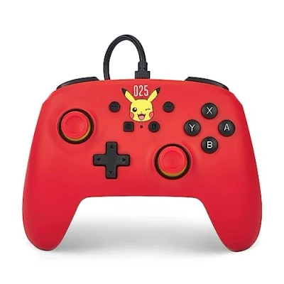Image de Manette filaire PowerA pour Nintendo Switch Pikachu Rieur