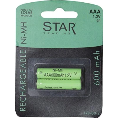 Image de 2pcs batterie de rechange AAA article solaire 1,2V NI MH 600mAh