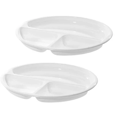 Image de Westmark Assiette à Compartiments pour Micro ondes avec 3 Compartiments, 2 pièces, Diamètre : 25 cm, plastique, Blanc, 224022E3