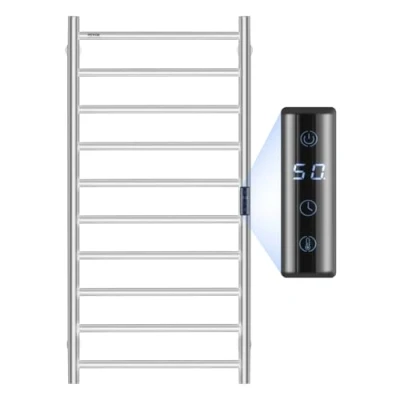 Image de VEVOR Porte Serviettes Chauffant, Argent, 10 Barres