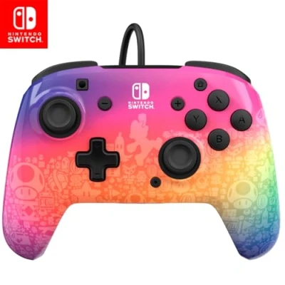 Image de PDP Manette filaire REMATCH: Star Spectrum Pour Nintendo Switch, Switch Modèle OLED
